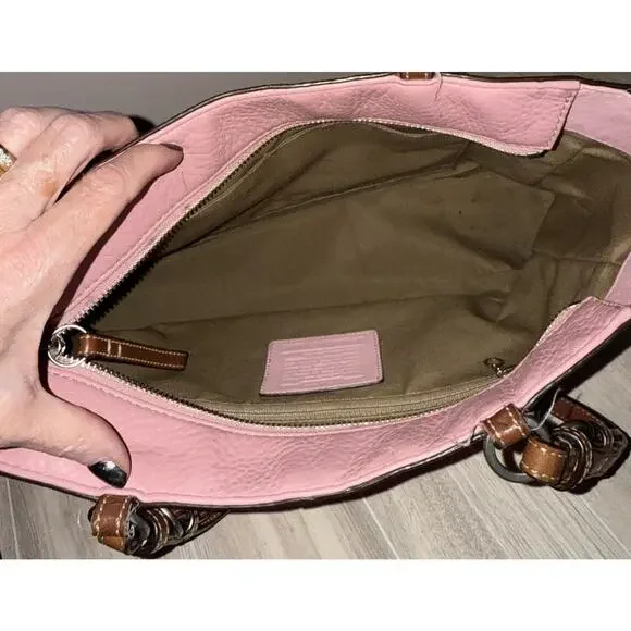 Vintage COACH CHELSEA F10892 Pebbled Leather Tote Shoulder Bag Handbag Rare Pink - Picture 14 of 14